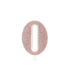 Givvi Candles Numeral Metal Candle 0 9.5 Cm-Rose Gold