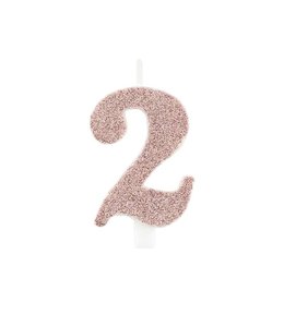 Givvi Candles Numeral Metal Candle 2 9.5 Cm-Rose Gold