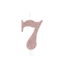 Givvi Candles Numeral Metal Candle 7 9.5 Cm-Rose Gold