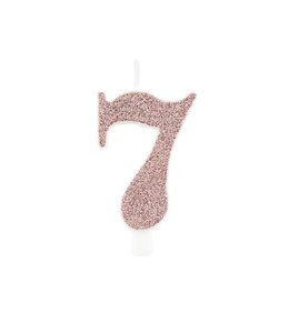 Givvi Candles Rose Gold Glitter Number Candle 9.5 cm-7