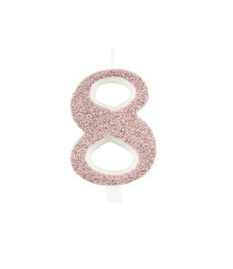 Givvi Candles Numeral Metal Candle 8 9.5 Cm-Rose Gold