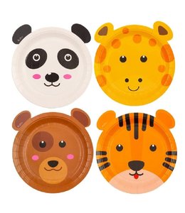 Givvi Candles Plates 18 cm 8/pk-Zoo Party