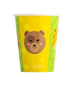Givvi Candles Cups & Wrapper 8/pk-Zoo Party