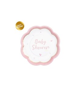 Givvi Candles Plates 20 cm 8/pk-Sweet Baby Shower Girl