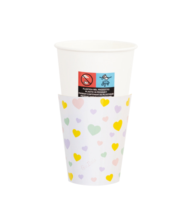 Givvi Candles Cups & Wrapper 8/pk-Candy Hearts