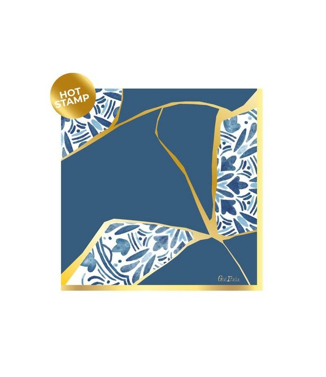 Givvi Candles Napkins 33x33 cm 16/pk-Kintsugi Blue