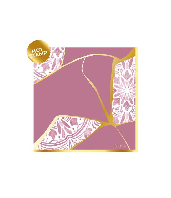 Givvi Candles Napkins 33x33 cm 16/pk-Kintsugi Pink