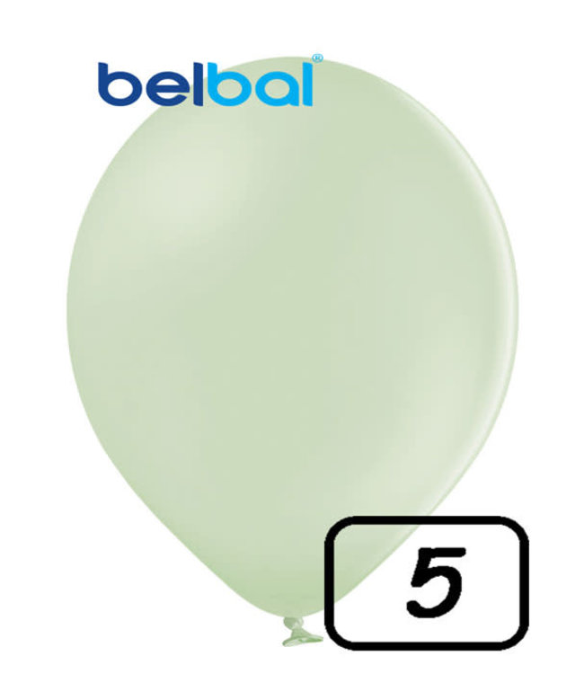 Belbal 5 Inch Latex Balloons 100ct-Kiwi Cream