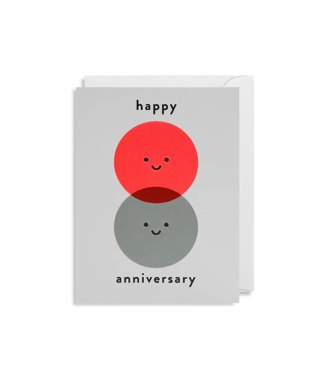 Lagom Greeting Card (90 X 120)mm - Happy Anniversary Smiley Cuties