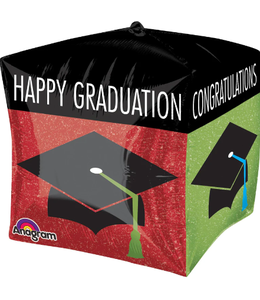 Anagram Ultra Cubes Foil Balloon 15 Inch-Happy Graduation Cap