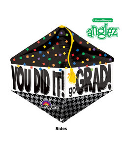 Anagram G20 YOU DID IT GRAD CAP ANGLEZ FOIL BALLOON 21INCHCH