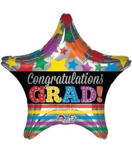 Anagram 28 Inch Mylar Shape Balloon-Congrats Grad Stars & Stripes