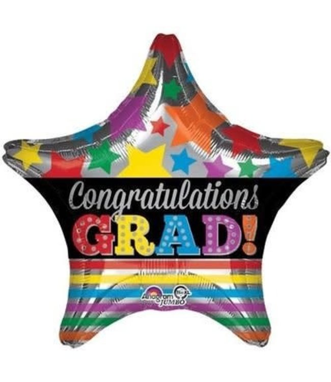 Anagram 28 Inch Mylar Shape Balloon-Congrats Grad Stars & Stripes