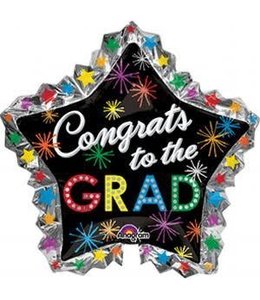 Anagram Supershape Foil Balloon 34 Inch- Congrats To The Grad Bursts