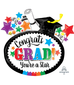 Anagram Supershape Foil Balloon-Grad You Are A Star