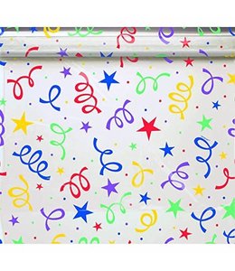 Amscan Inc. Cellophane Roll  (487x76.2) cm -Basic Colors Stars and Coils