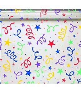 Amscan Inc. Wrapping Cello Paper-Basic Colors Stars and Coils
