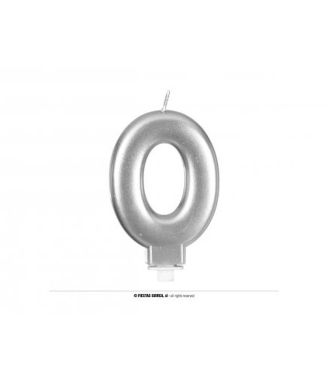 Fiestas Guirca Silver Metallic Candle 8Cm-No 0