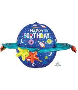 Anagram P60 Happy Birthday Colorful Galaxy Ultrashape Balloon