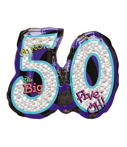 Anagram P40 Oh No The Big 50 Holographic Balloon 26 X 21In