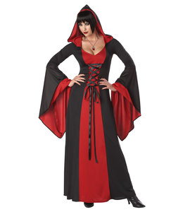 California Costumes Women Adult Hooded Robe Deluxe Red Black