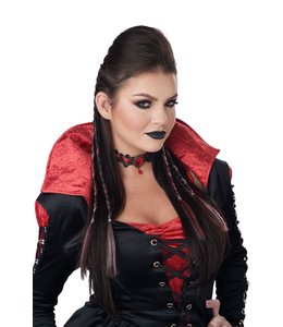 California Costumes Clip-In Braids-Red/Black