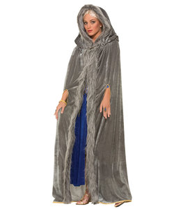 Rubies Costumes Faux Fur Trimmed Cape-Grey-Adult Women
