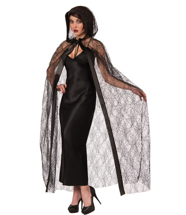 Rubies Costumes Cape Hooded Spider Web_Adult Women