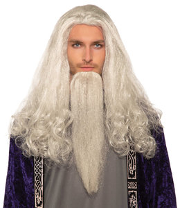Rubies Costumes Wig-Wise Wizard W/Beard-Wht