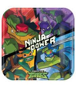 Amscan Inc. Rise of the TMNT Square Plates, 9 Inch