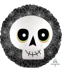 Anagram 18 Inch Halloween Skull Satin Infused Foil Balloon