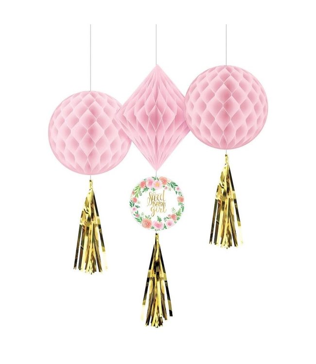 Amscan Inc. Floral Baby Honeycomb Decorations