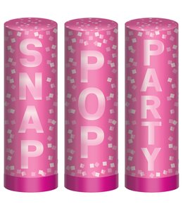 Amscan Inc. Bright Pink Confetti Poppers, 4 Inch
