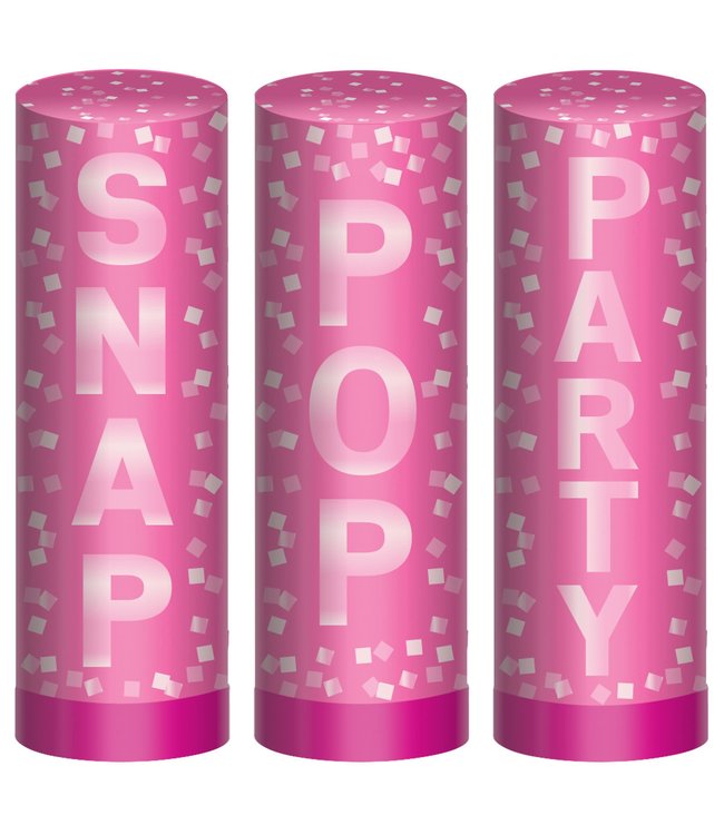 Amscan Inc. Bright Pink Confetti Poppers, 4"
