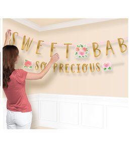 Amscan Inc. Floral Baby Jumbo Letter Banner Kit (1 Lg., 10 2/5ft x 10 inches 1 Sm., 6ft x 4 inches)
