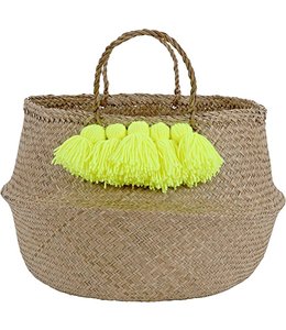 Meri Meri Neon Yellow Tassel Basket