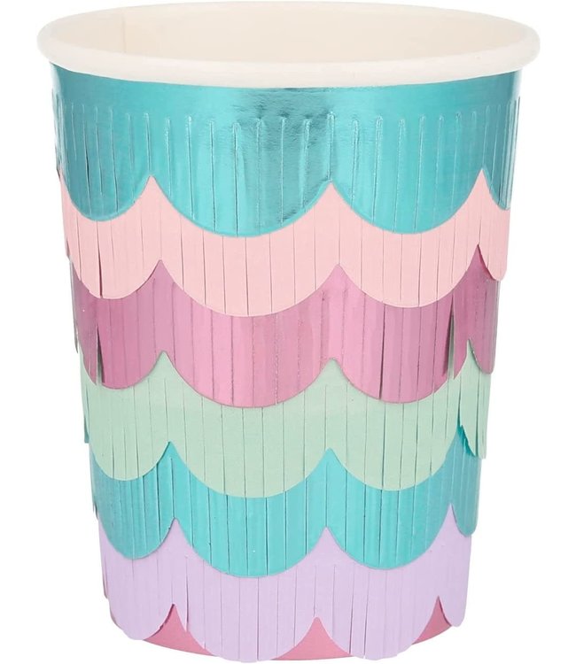 Meri Meri Mermaid Scalloped Fringe Cups