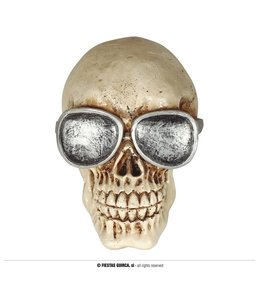 Fiestas Guirca Resin Skull With Glasses 11 Cms
