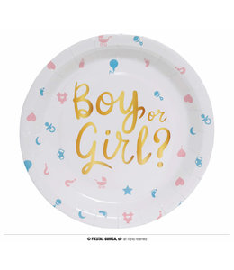 Fiestas Guirca Bag 6 Plates It'S A Boy Or It'S A Girl