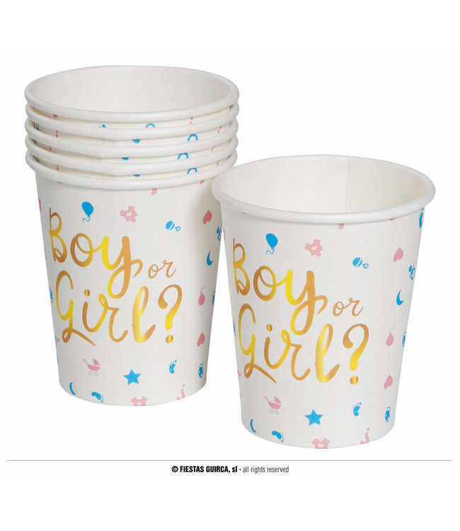 Fiestas Guirca Boy Or Girl Paper Cups 9Oz. 6/Pk