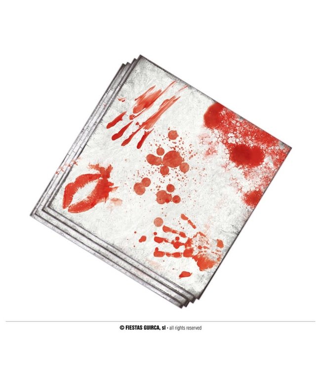 Fiestas Guirca Bloody Napkins 33X33 Cm 12/Pk