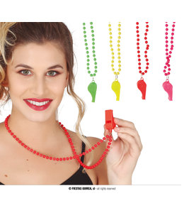 Fiestas Guirca Neon Necklace With Whistle