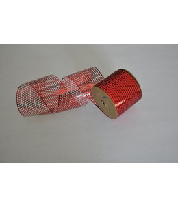 Conwin Carbonic Ribbon Plastic w Punctured Holes 3.5 Inch X 500 Yd -  Red