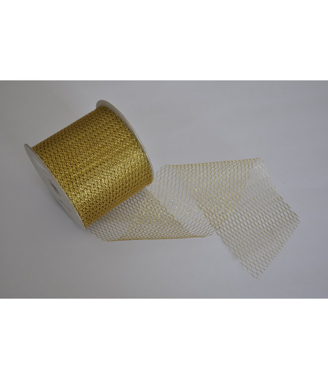 Cozys Ribbon Chicken Wire -  Gold 4 Inch X 25 Yd