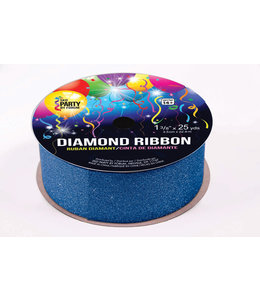 Forum Novelties Ribbon Diamond Dust 1 1/3 Inch X 25 Yd -  Blue