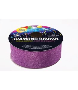 Forum Novelties Ribbon Diamond Dust 1 1/3 Inch X 25 Yd -  Fuchsia