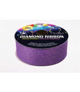 Forum Novelties Ribbon Diamond Dust 1 1/3 Inch X 25 Yd -  Purple