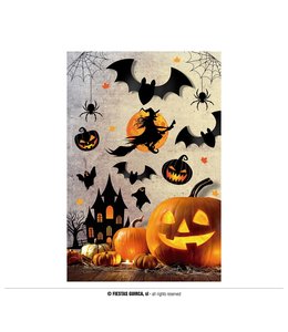 Fiestas Guirca Adhesive Wall Decoration 70X80 Cm-Silhouette Halloween Icons