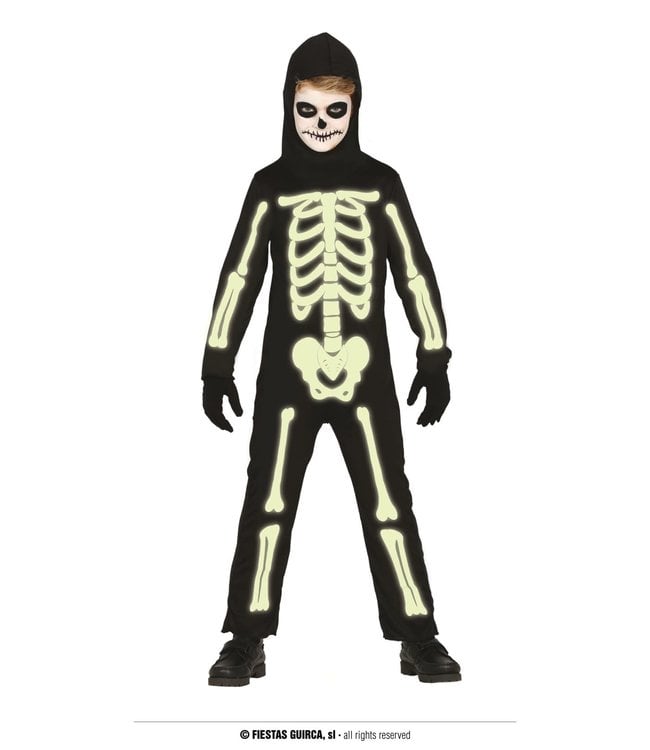 Fiestas Guirca Glow In The Dark Skeleton Costume