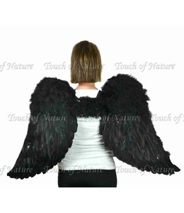 Midwest Design Imports Feather Angel Wings & Halo (43x27) Inches-Black